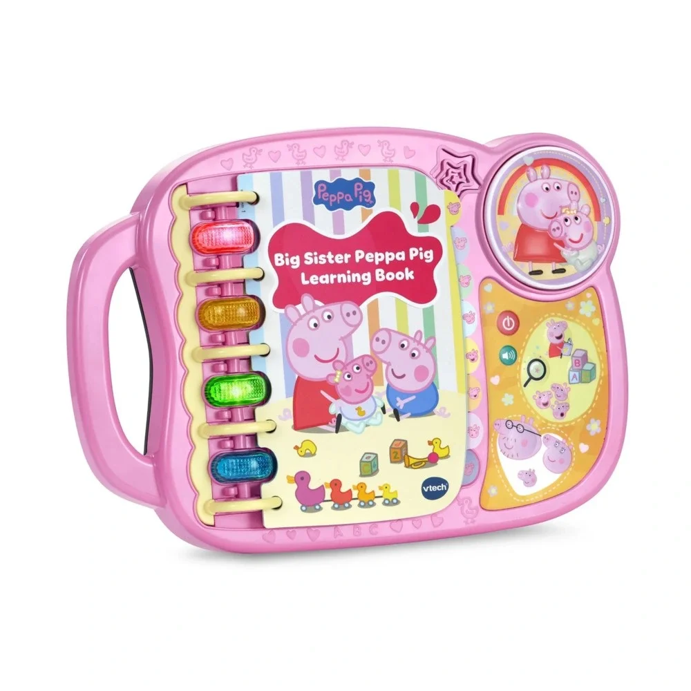 New VTech Big Sister Peppa Pig Learning Book Pink Interactive Electronic Toy 2+